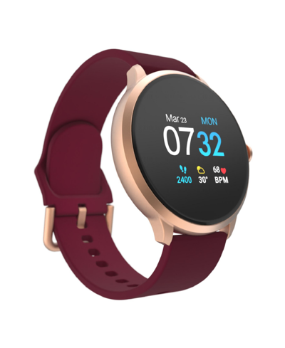 Shop Itouch Sport 3 Women's Touchscreen Smartwatch: Rose Gold Case With Merlot Strap 45mm In Red