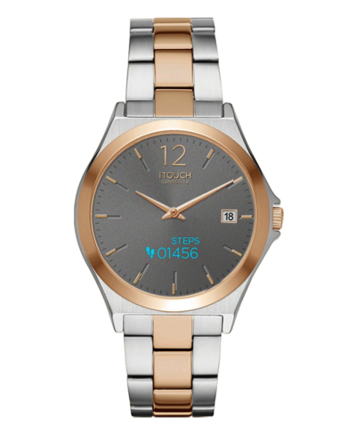 Shop Itouch Connected Women's Hybrid Smartwatch Fitness Tracker: Silver Case With Two Toned Metal Strap 38mm