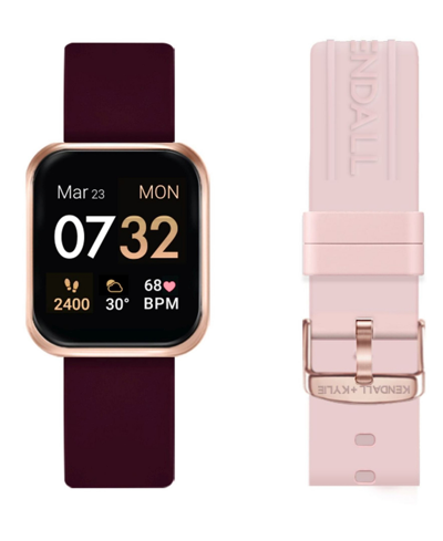 Shop Kendall + Kylie Women's  Merlot And Blush Straps Smart Watch Set 36mm In Multi