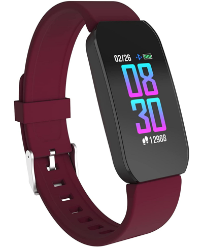 Shop Itouch Unisex Burgundy Silicone Strap Active Smartwatch 44mm In Red