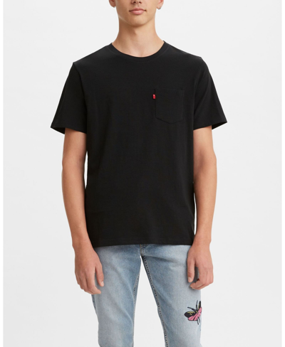Shop Levi's Men's Classic Pocket Short Sleeve Crewneck T-shirt In Black