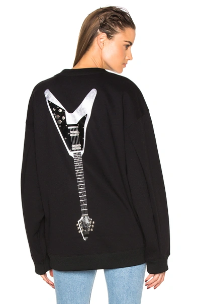 Acne Studios 'beta' Guitar Patch Appliqué Sweatshirt In Black/white Print |  ModeSens