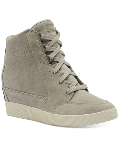 Shop Sorel Out N About Ii Lace-up Wedge Sneakers Women's Shoes In Gray