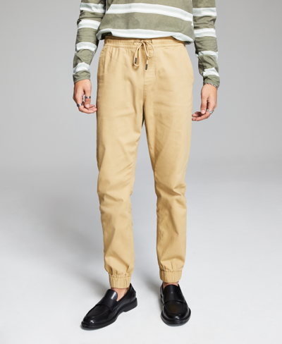 Shop And Now This Men's Brushed Twill Jogger Pant In Tan/beige