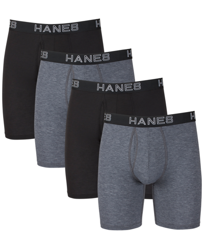 Shop Hanes Men's Ultimate Comfortflex Fit 4-pk. Moisture-wicking Long-leg Boxer Briefs In Multi