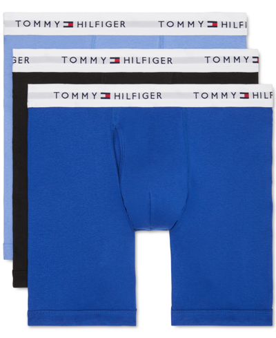 Shop Tommy Hilfiger Men's 3-pk. Classic Cotton Boxer Briefs In Blue