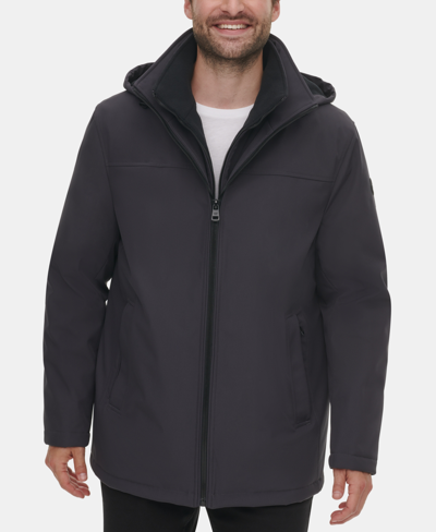 Shop Calvin Klein Men's Infinite Stretch Jacket With Polar Fleece Lined Bib In Gray