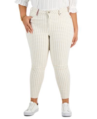 Shop Tommy Hilfiger Plus Size Gingham Pants In Multi