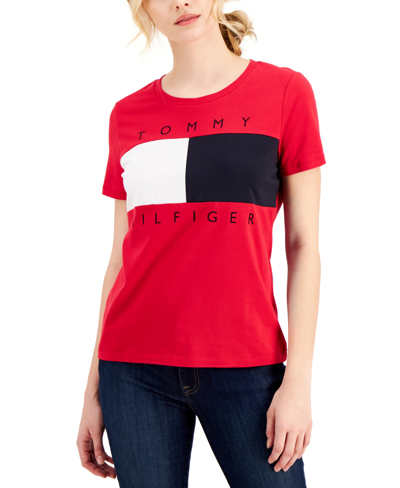 Tommy Hilfiger Women's Big Flag Logo T-Shirt - Macy's