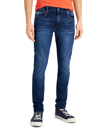 Shop Guess Men's Eco Patch Pocket Skinny Fit Jeans In Blue