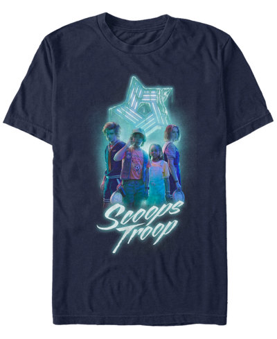 Shop Fifth Sun Men's Stranger Things Scoops Troop Portrait Short Sleeve T-shirt In Blue