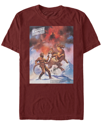 Shop Fifth Sun Men's Star Wars Empire Strikes Back Snowalker Poster Short Sleeve T-shirt In Red