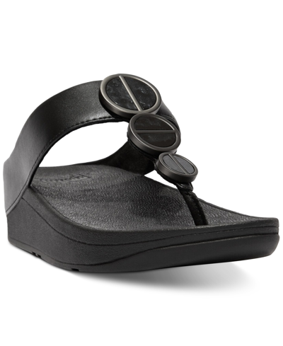 Shop Fitflop Women's Halo Metallic Trim Toe Post Sandals Women's Shoes In Gray