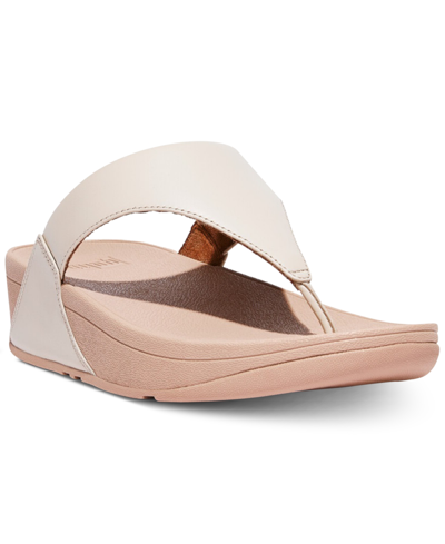 Shop Fitflop Lulu Leather Toepost Flip-flop Sandals Women's Shoes In Tan/beige