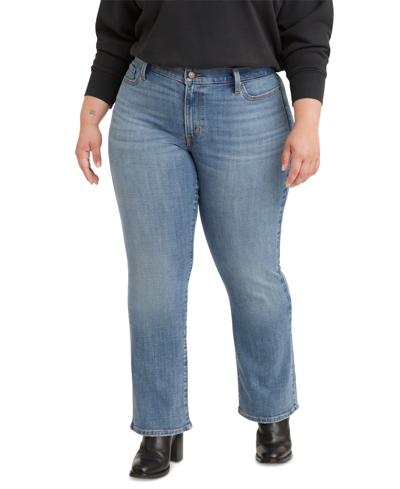 Shop Levi's Trendy Plus Size Vintage Bootcut Jeans In Blue