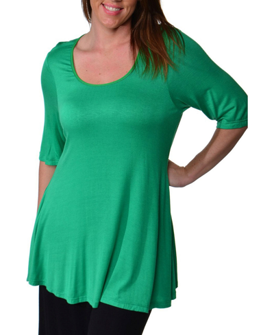 Shop 24seven Comfort Apparel Women's Plus Size Tunic Top In Green