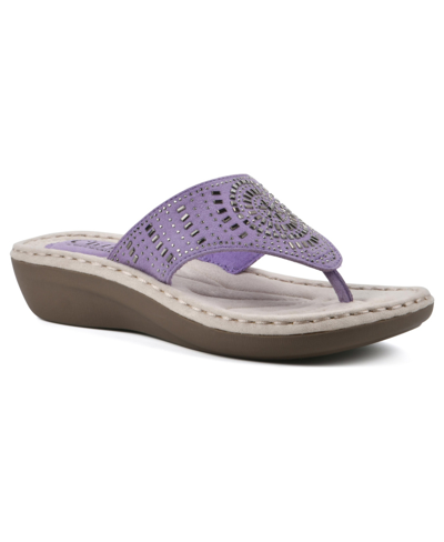 Shop Cliffs By White Mountain Cienna Comfort Thong Sandals Women's Shoes In Purple