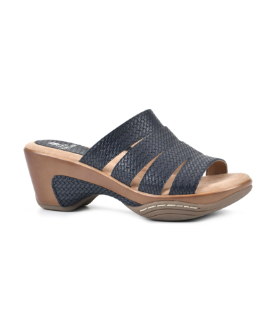 Shop White Mountain Women's Valora Clog Slide Sandals Women's Shoes In Blue