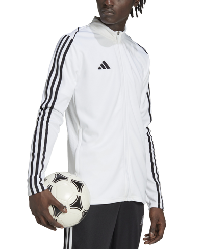 Shop Adidas Originals Adidas Men's Tiro 23 Slim-fit Performance 3-stripes Track Jacket In White