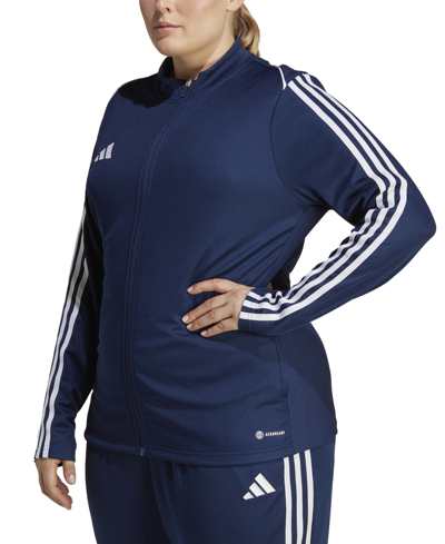 Shop Adidas Originals Adidas Plus Size Tiro 23 Zip-up Track Jacket In Blue