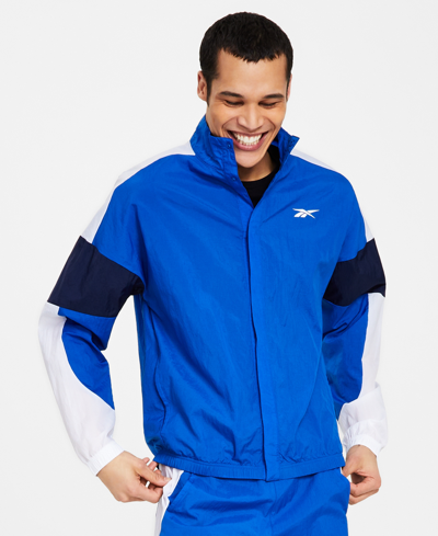 Shop Reebok Men's Training Relaxed-fit Performance Track Jacket In Blue