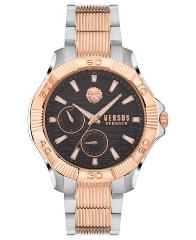 Shop Versus By Versace Men's Dtla Rose Gold-tone/silver-tone Stainless Steel Bracelet Watch 46mm In Multi