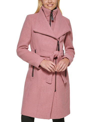 Calvin Klein Women's Belted Wrap Coat, Created For Macy's In Pink | ModeSens