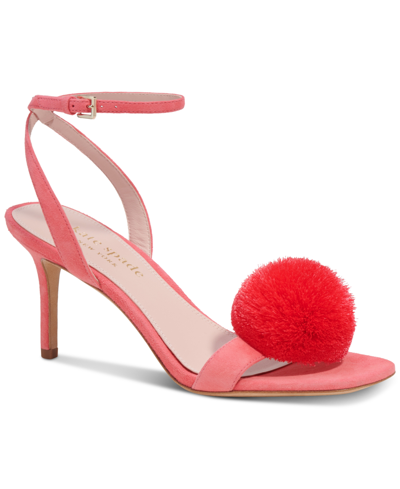Shop Kate Spade Women's Amour Pom Pom Ankle-strap Dress Sandals In Pink