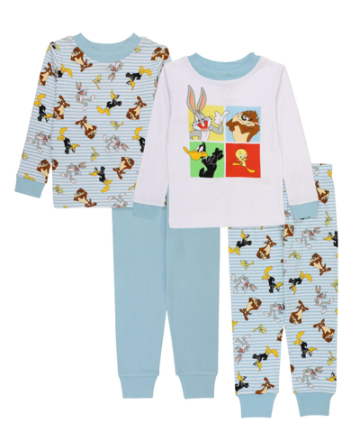 Shop Ame Toddler Boys Looney Tunes Pajamas, 4 Piece Set In Multi