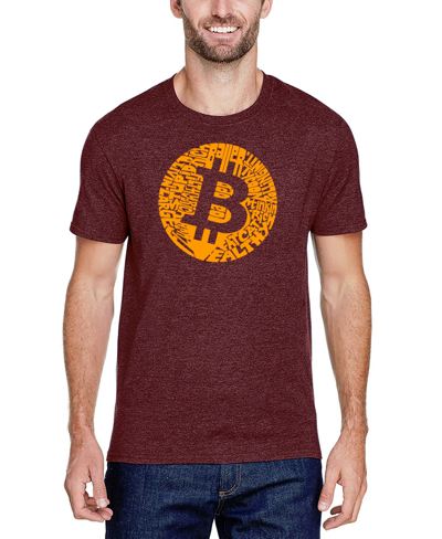 Shop La Pop Art Men's Bitcoin Premium Word Art T-shirt In Red