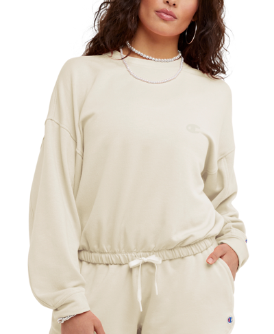 Shop Champion Women's Soft Touch Fleece Sweatshirt In Tan/beige