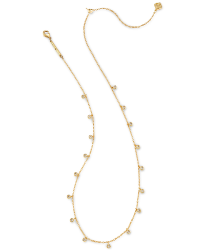 Shop Kendra Scott Crystal Amelia 19" Station Necklace In Gold