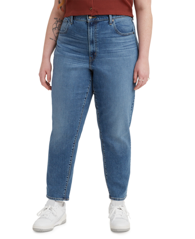 Shop Levi's Trendy Plus Size Women's High-waisted Mom Jeans In Blue