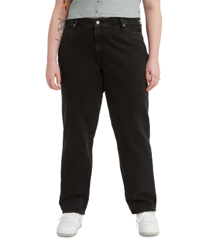 Shop Levi's Trendy Plus Size Women's '94 Baggy Jeans In Black