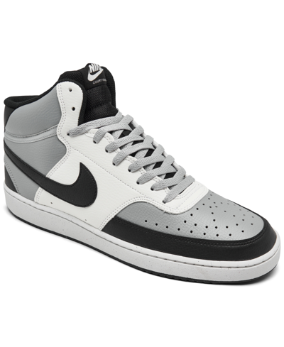 Shop Nike Men's Court Vision Mid Next Nature Casual Sneakers From Finish Line In Black