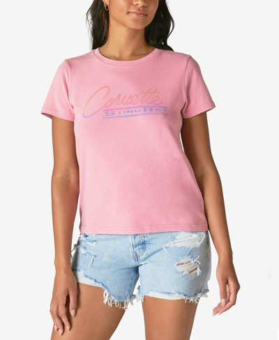 Shop Lucky Brand Women's Cotton Corvette T-shirt In Pink