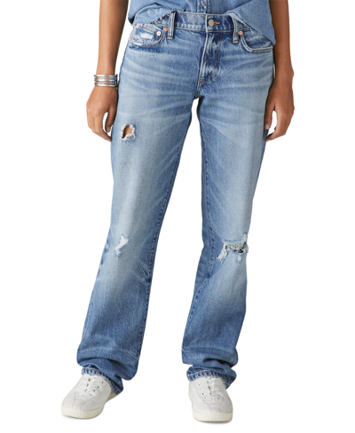 Shop Lucky Brand Women's Easy Rider Bootcut Distress Jeans In Blue