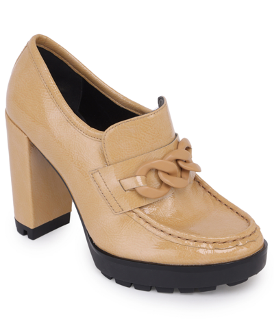 Shop Kenneth Cole New York Women's Justin Lug High Heel Loafers Women's Shoes In Tan/beige