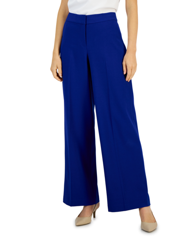 Shop Tahari Asl Wide-leg Pants In Blue