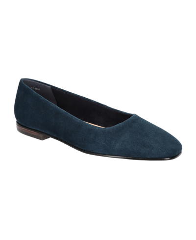 Shop Bella Vita Women's Kimiko Square Toe Flats Women's Shoes In Blue