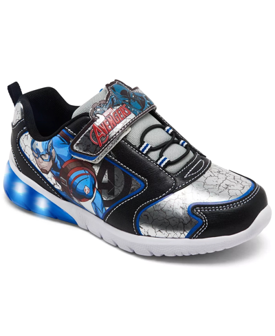 Shop Marvel Little Boys Avengers Stay-put Casual Sneakers From Finish Line In Multi