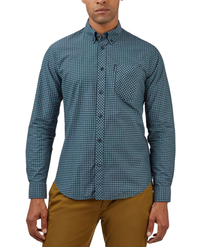 Shop Ben Sherman Men's Signature Gingham Long-sleeve Button-down Shirt In Green