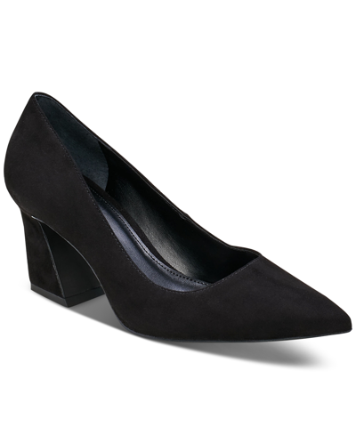 Shop Vince Camuto Women's Hailenda Pointed-toe Flare-heel Pumps Women's Shoes In Black