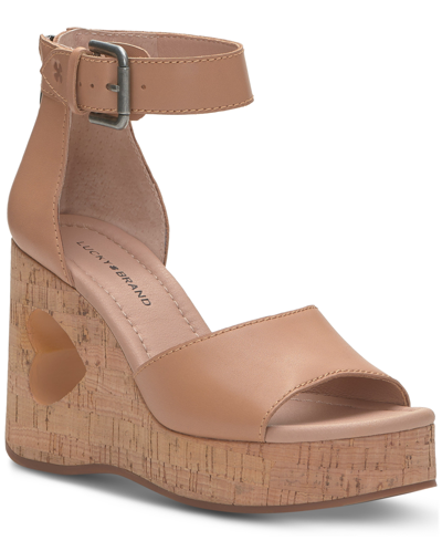 Shop Lucky Brand Women's Himmy Platform Wedge Sandals Women's Shoes In Brown