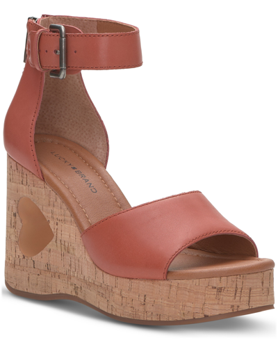 Shop Lucky Brand Women's Himmy Platform Wedge Sandals Women's Shoes In Red