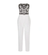 Alice And Olivia Jeri Beaded Straight Leg Jumpsuit In Off White - Black