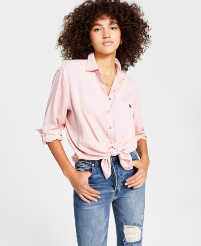 Shop Calvin Klein Jeans Est.1978 Women's Button-front Top In Pink