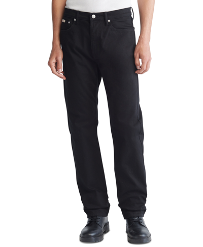 Shop Calvin Klein Men's Standard Straight-fit Stretch Jeans In Black