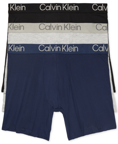 Shop Calvin Klein Men's Ultra Soft Modern Modal Boxer Briefs - 3-pk. In Brown