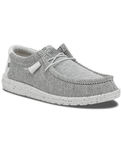 Shop Hey Dude Men's Wally Sox Slip-on Casual Moccasin Sneakers From Finish Line In Gray